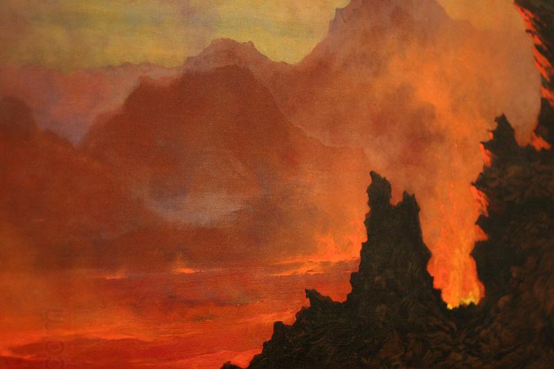 Jules Tavernier Kilauea Caldera, Sandwich Islands, oil painting picture